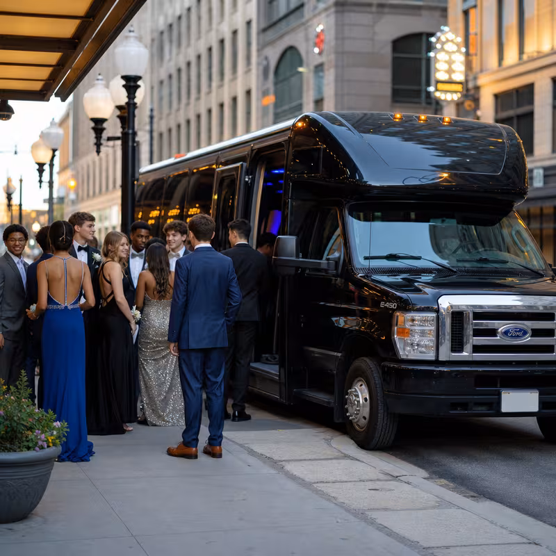 Passengers loading luggage while boarding an Spokane group shuttle