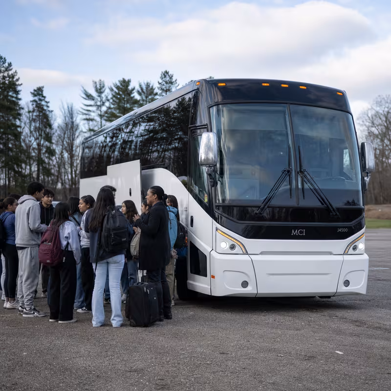 Black Mercedes Sprinter van staged for an Spokane School Transportation group