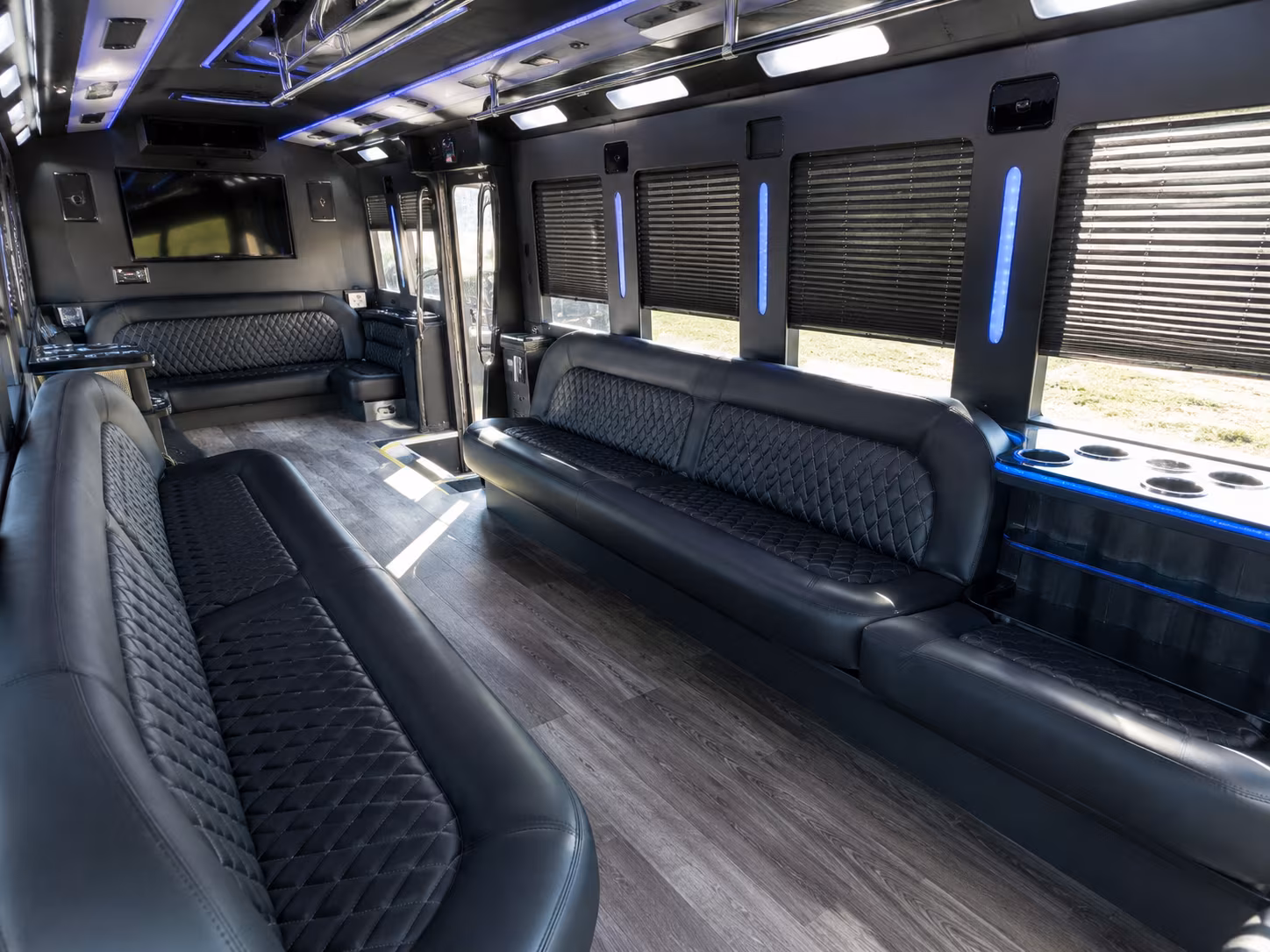 Spokane Wedding Transportation party bus interior